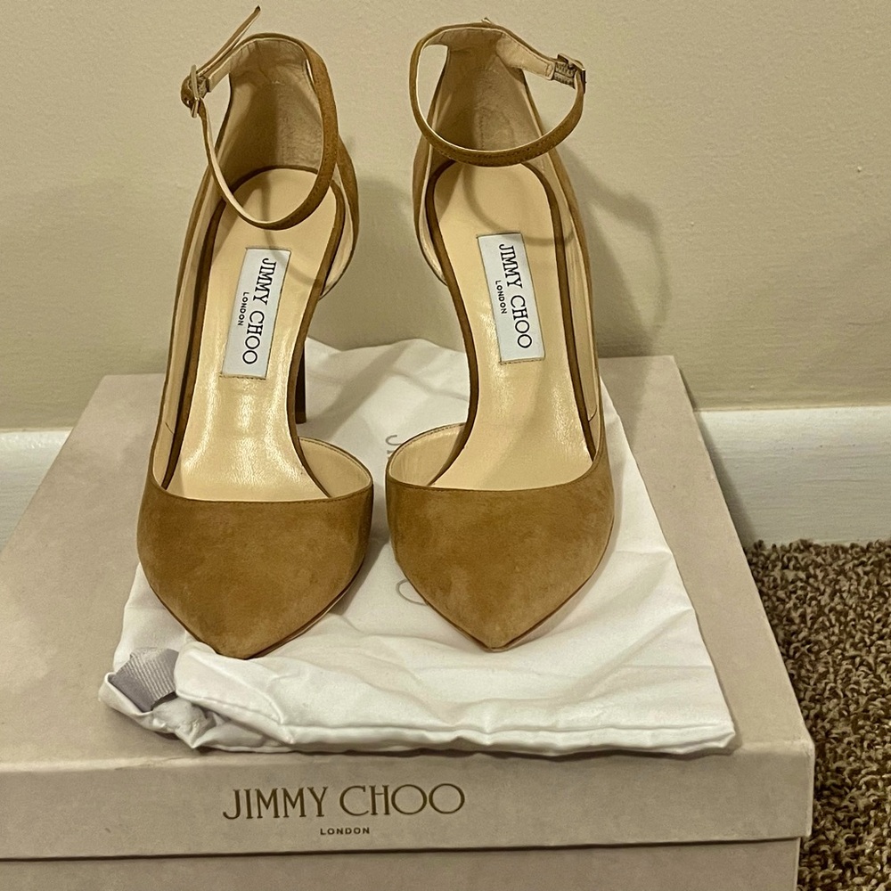 Jimmy Choo Lucy 100  Suede in Hazel Size 39.5